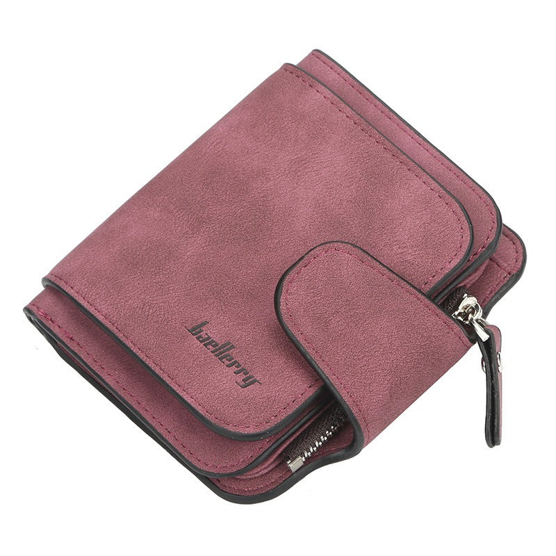 Baellerry Women's Korean Style Short Wallet - Compact Tri-Fold Zipper Coin Purse & Card Holder with Multi-Slot, Nylon Wallet Suitable for Cash, Credit Cards,, for Everyday Use,, Travel, Wholesale Orders