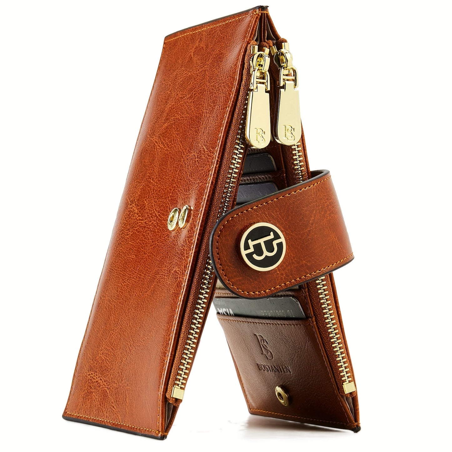 Wallets for Women RFID Blocking Slim Bofild Purse Card Holder with Zipper Pocket