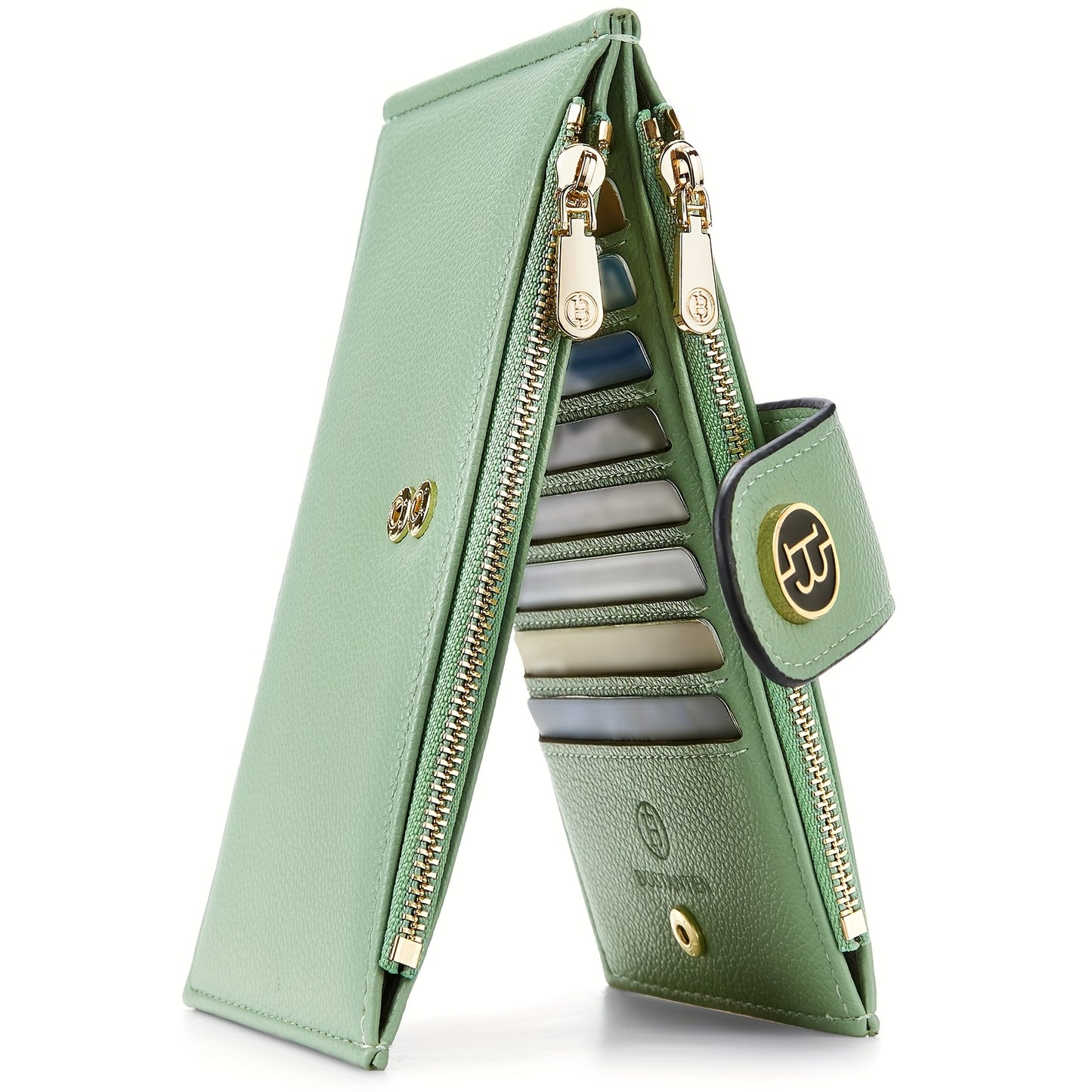 Wallets for Women RFID Blocking Slim Bofild Purse Card Holder with Zipper Pocket