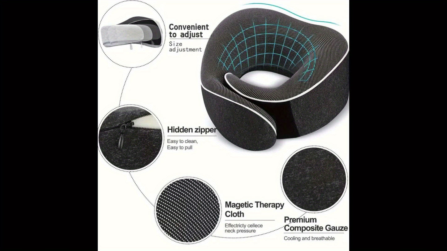 Ergonomic U Shaped Travel Pillow Polyurethane Foam With Storage Box
