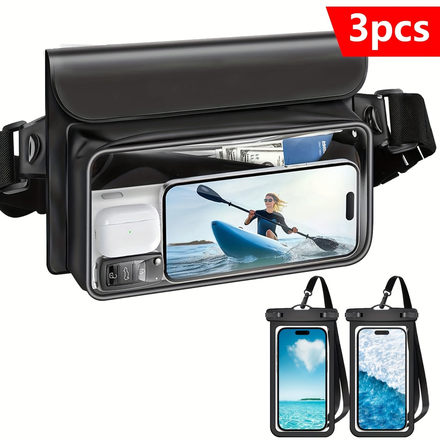 NIVEAYA Beach Belt Bag Pouch For Phone Passport Waterproof