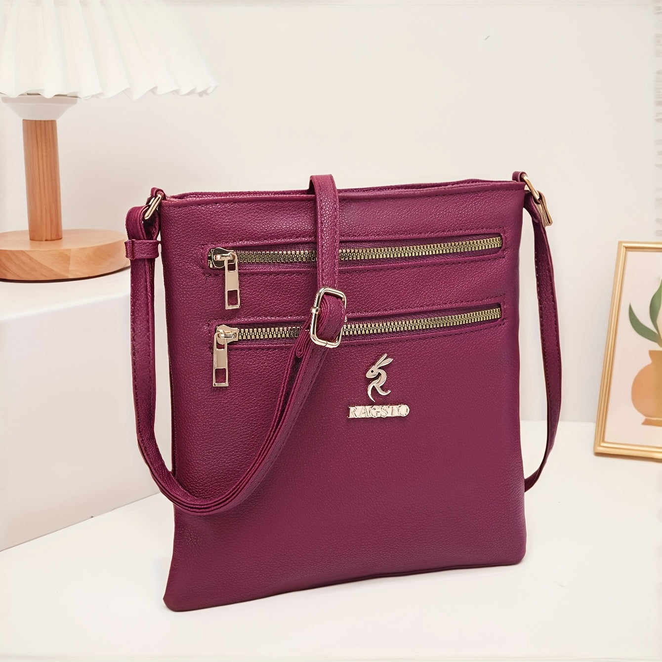 TEPILTE Retro Casual Geometric Print Women'S Crossbody Bag, Stylish And Versatile Medium Shoulder Bag/Wallet, Lightweight Handbag/Messenger Bag, Three-Layer Zippered Pockets, Suitable For Work, Travel And Outdoor Activities.