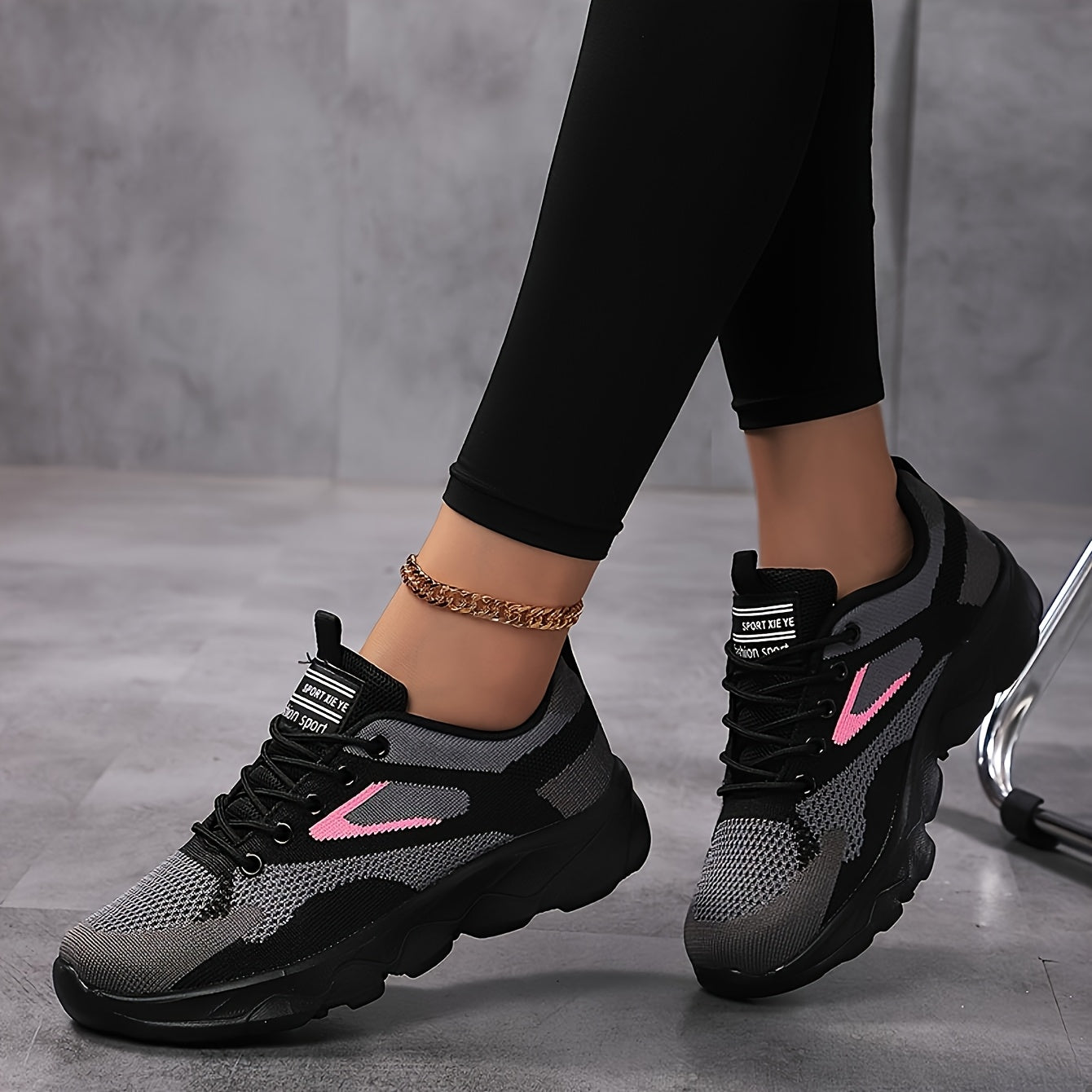 Women's Plus Size Breathable Sneakers - - Low-Top Lace-Up Training with Cushioned Sole & Round Toe Box, - Casual Walking Gym Athletic Footwear, Women Shoes