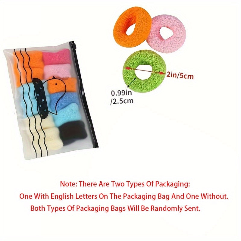 72pcs in 6 Bags of Stylish And Charming Candy-Colored Hair Loops, Designed for Thick Hair Without Causing Damage Or Tangling, Perfect for High Ponytail Styling