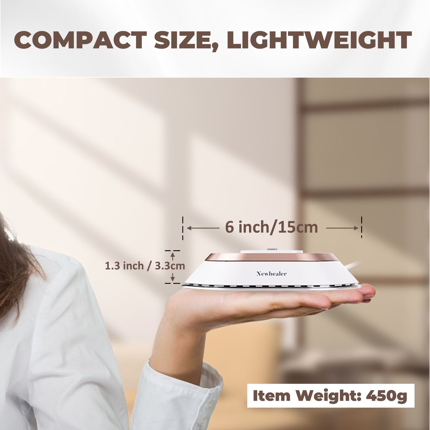 NEWBEALER Dual Voltage Travel Iron 120V 220V With Spray Bottle