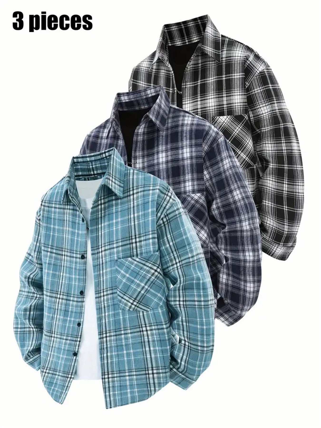 Men's Plaid Collar Shirt for Outdoor Activities and Running
