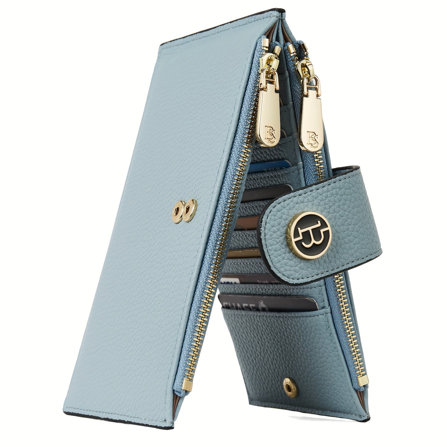 Wallets for Women RFID Blocking Slim Bofild Purse Card Holder with Zipper Pocket