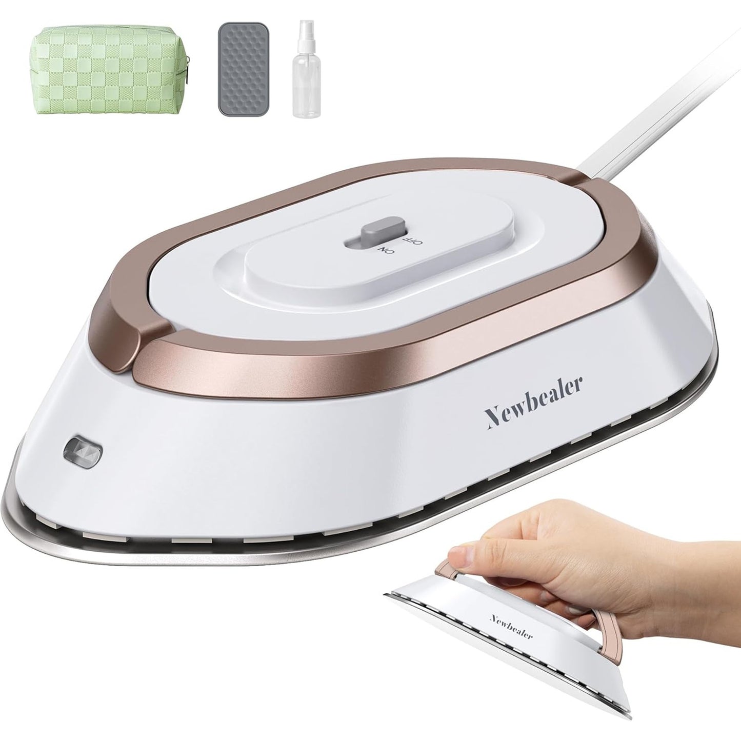 NEWBEALER Dual Voltage Travel Iron 120V 220V With Spray Bottle
