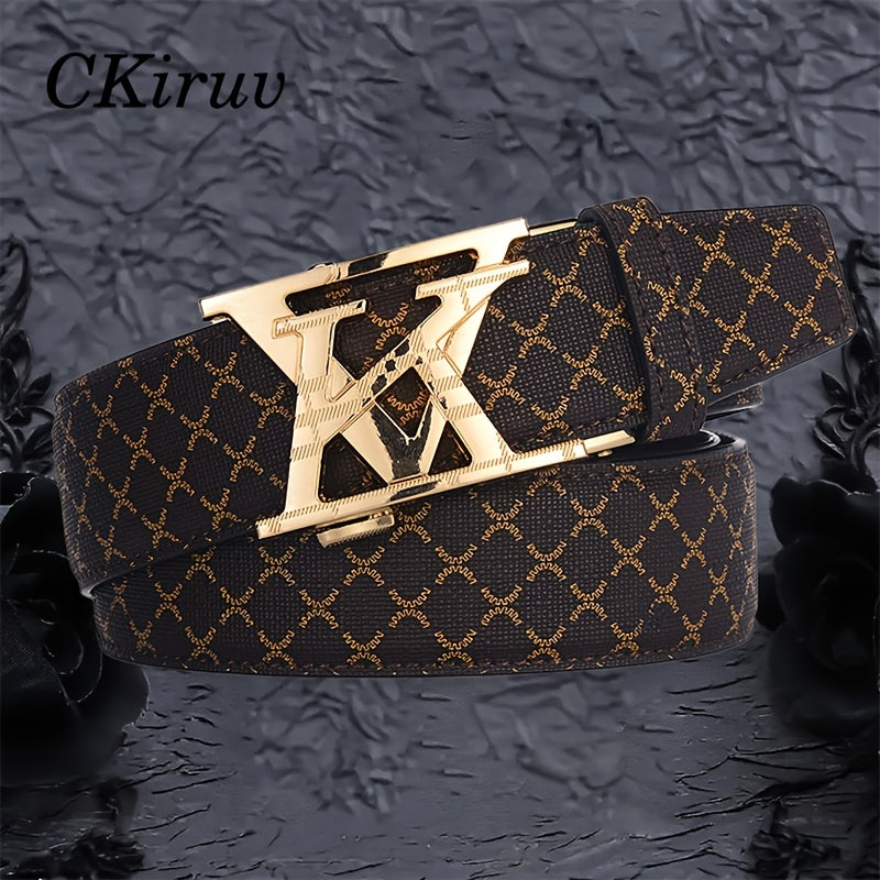 2pcs Unisex Luxury Automatic Buckle Belt | Luxurious Solid Color Alloy Buckle, Outstanding Texture, Wrinkle Resistant and Durable, Adjustable, Suitable for Business, Formal, Weddings, Casual Wear, Ideal Gift for Husbands and