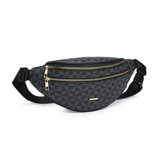 RAGSTO Waist Belt Bag With Adjustable Strap And Golden Hardware