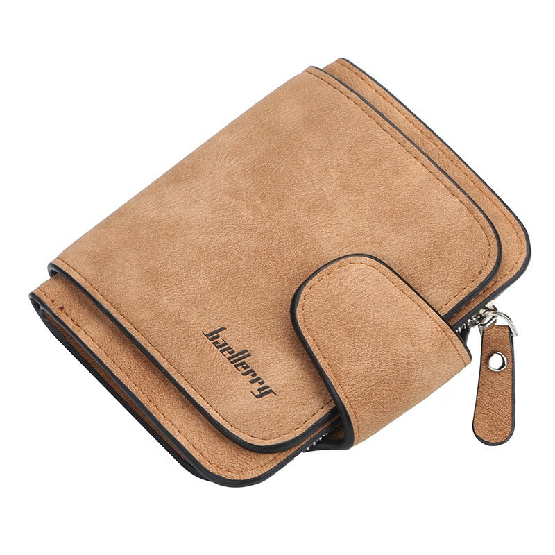 Baellerry Women's Korean Style Short Wallet - Compact Tri-Fold Zipper Coin Purse & Card Holder with Multi-Slot, Nylon Wallet Suitable for Cash, Credit Cards,, for Everyday Use,, Travel, Wholesale Orders
