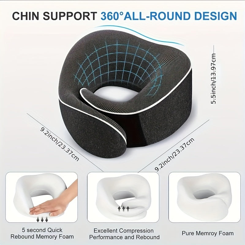 Ergonomic U Shaped Travel Pillow Polyurethane Foam With Storage Box