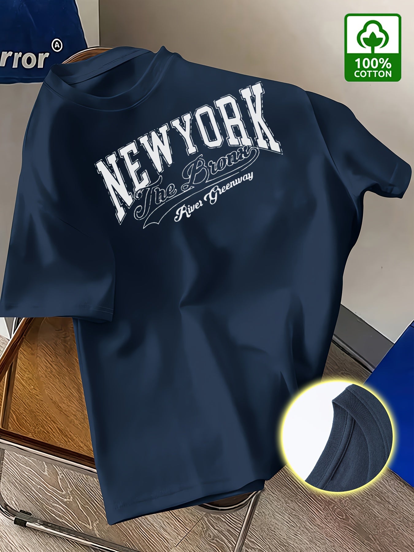 Summer Trend Men'S Pure Cotton T-Shirt, New York Casual Front Pattern Printing, Outdoor Wear Men'S Fashion Pure Cotton T-Shirt