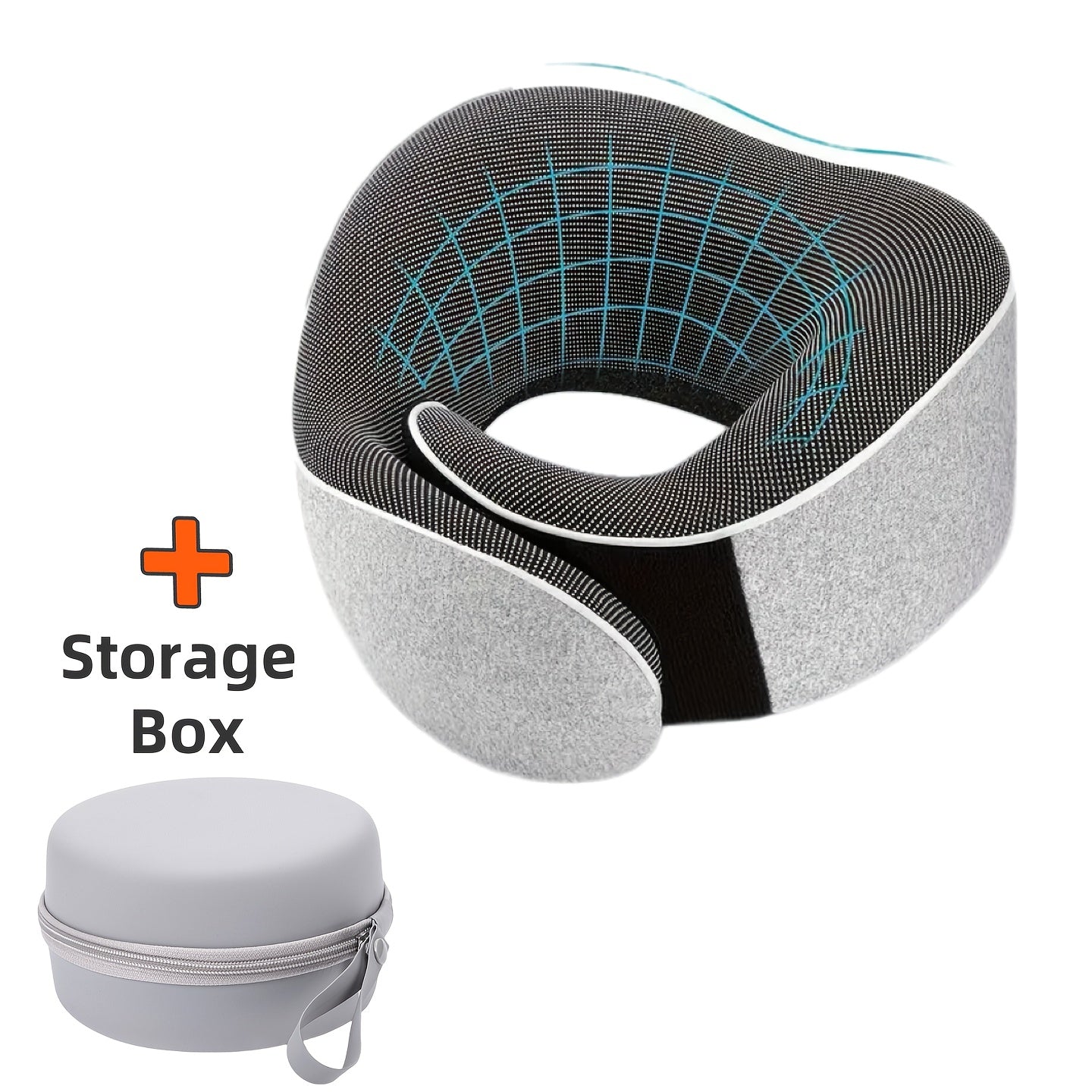 Ergonomic U Shaped Travel Pillow Polyurethane Foam With Storage Box