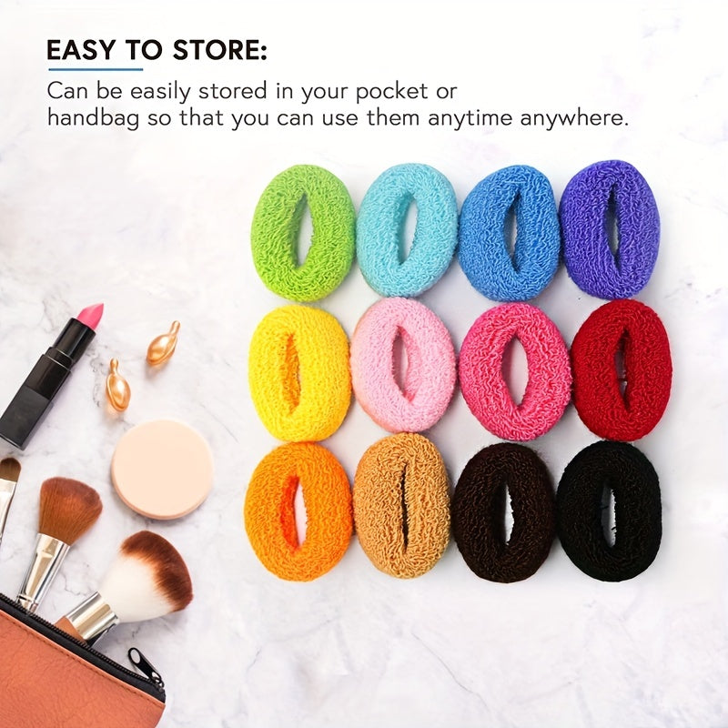 72pcs in 6 Bags of Stylish And Charming Candy-Colored Hair Loops, Designed for Thick Hair Without Causing Damage Or Tangling, Perfect for High Ponytail Styling