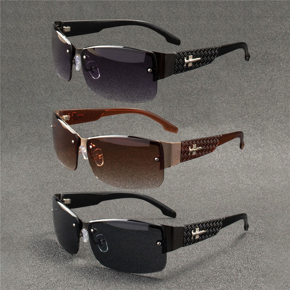 3pcs Set of Unisex Retro Fashion Glasses with Metal Decoration, Square Frameless Glasses, Suitable for Men And Women As a Casual Accessory, Durable Glasses