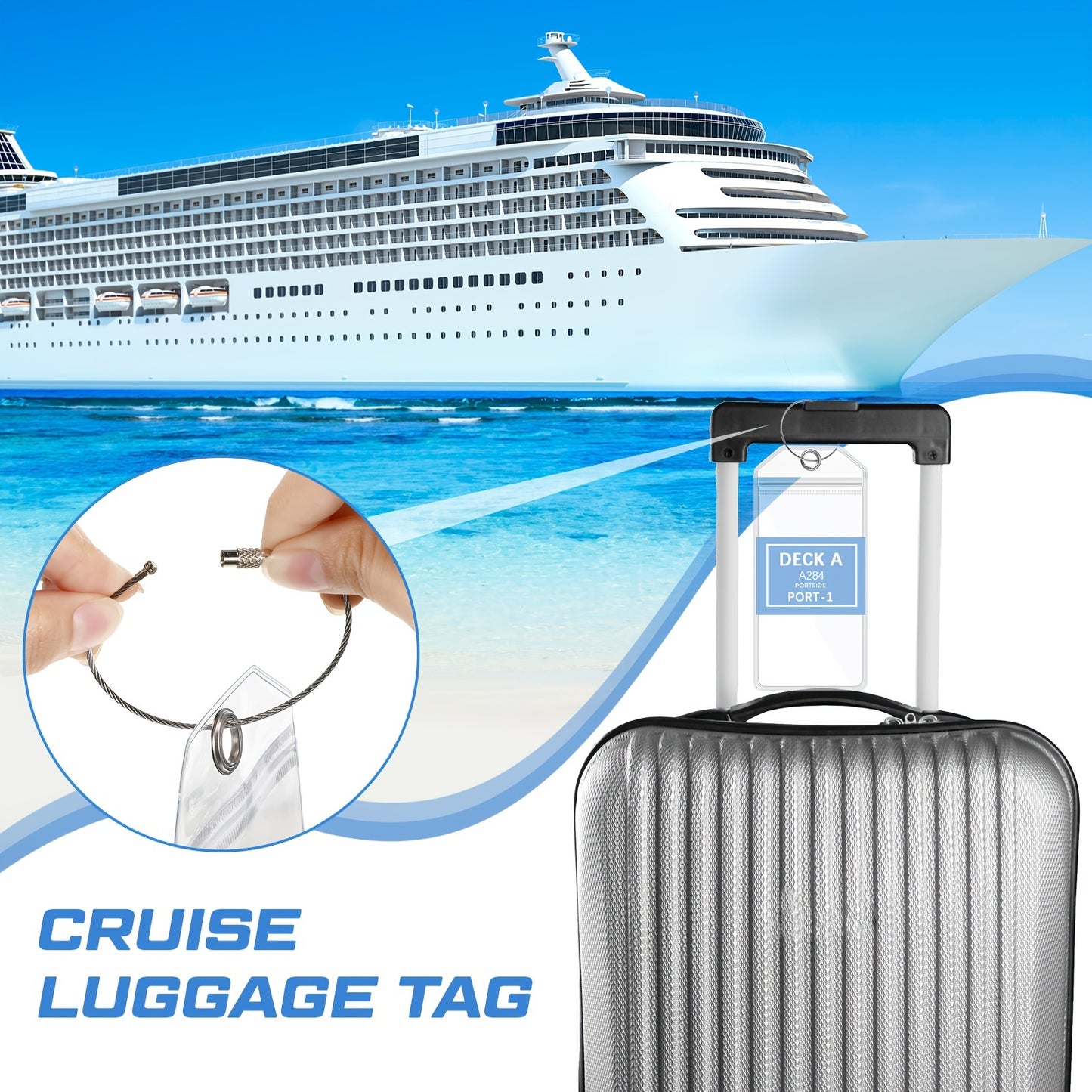 11pcs Cruise Accessories Kit 2 Cruise Lanyards for Ship Cards 4 Waterproof Luggage Tag Holder with Metal Loop 2 Passport Holder 2 Waterproof Phone Bags 1 Cruise Power Strip, Classic Color