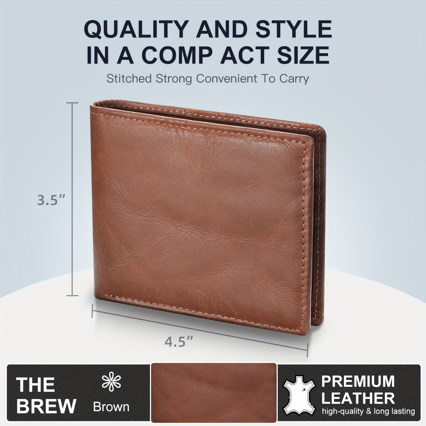 Handcrafted Vintage Bifold Wallet for Men - GSOIAX Premium Crazy Horse Faux Leather | 11 Card Slots + 2 ID Compartments + 2 Cash Sections | RFID Protection | Perfect Gift