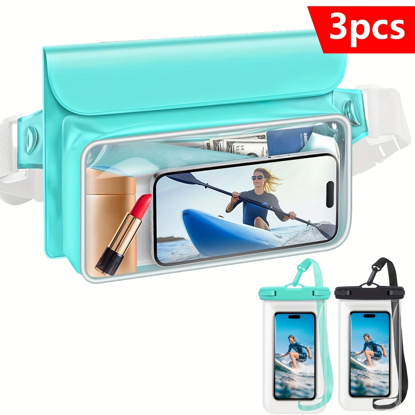 NIVEAYA Beach Belt Bag Pouch For Phone Passport Waterproof
