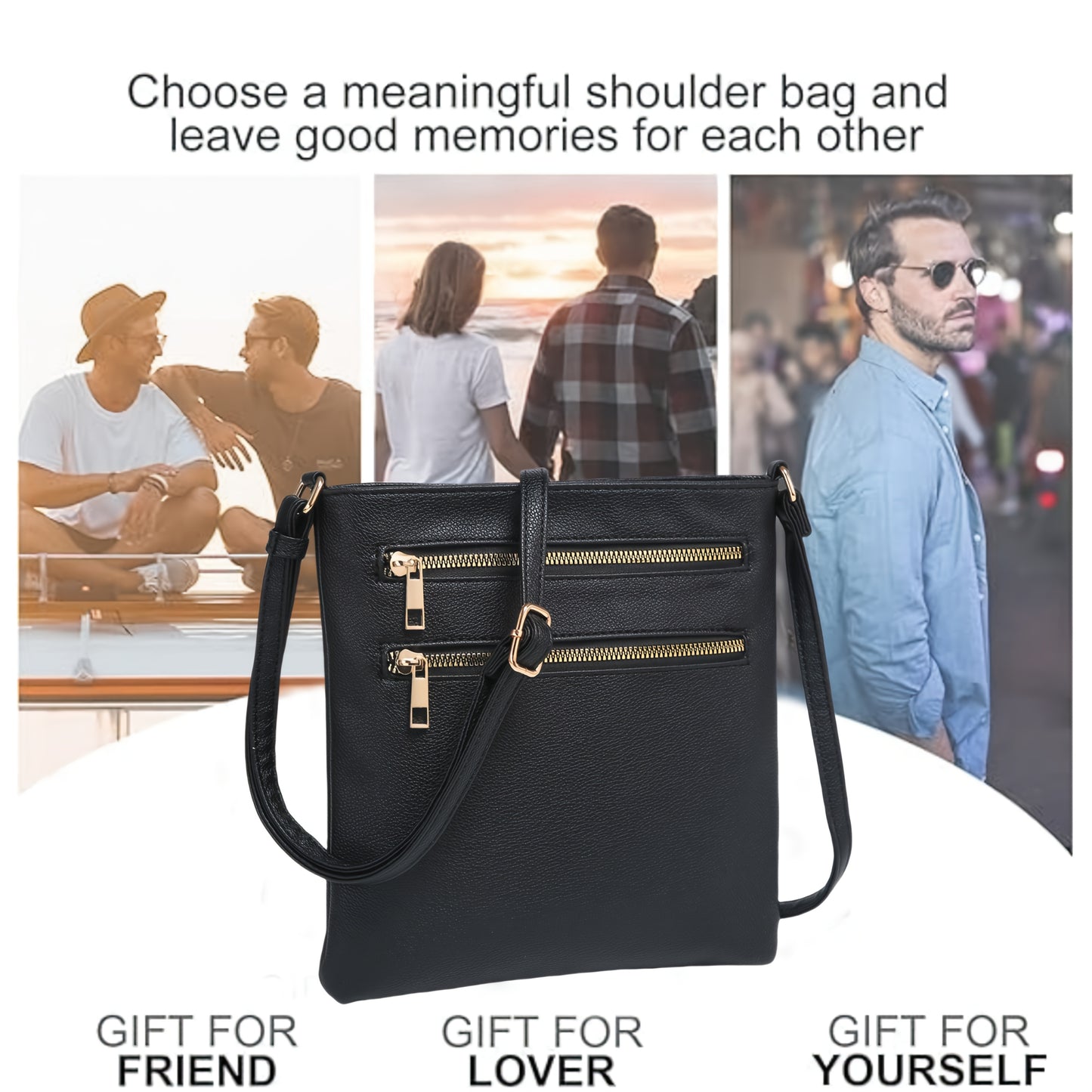 TEPILTE Retro Casual Geometric Print Women'S Crossbody Bag, Stylish And Versatile Medium Shoulder Bag/Wallet, Lightweight Handbag/Messenger Bag, Three-Layer Zippered Pockets, Suitable For Work, Travel And Outdoor Activities.