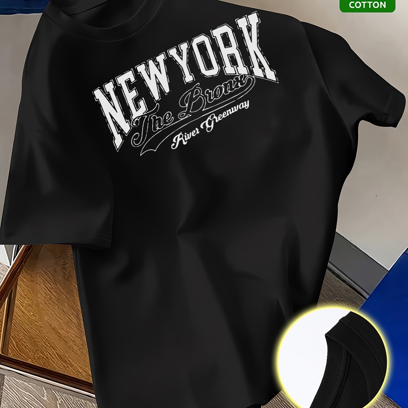 Summer Trend Men'S Pure Cotton T-Shirt, New York Casual Front Pattern Printing, Outdoor Wear Men'S Fashion Pure Cotton T-Shirt