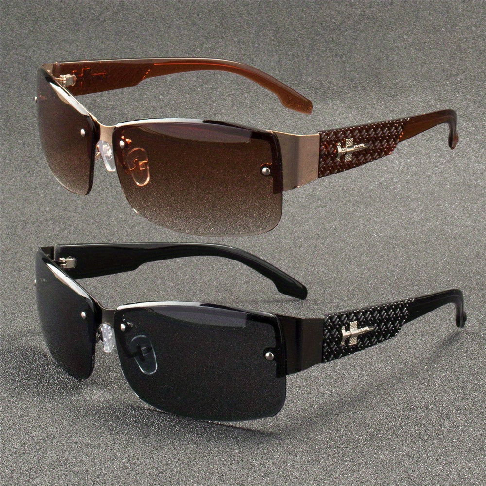 3pcs Set of Unisex Retro Fashion Glasses with Metal Decoration, Square Frameless Glasses, Suitable for Men And Women As a Casual Accessory, Durable Glasses