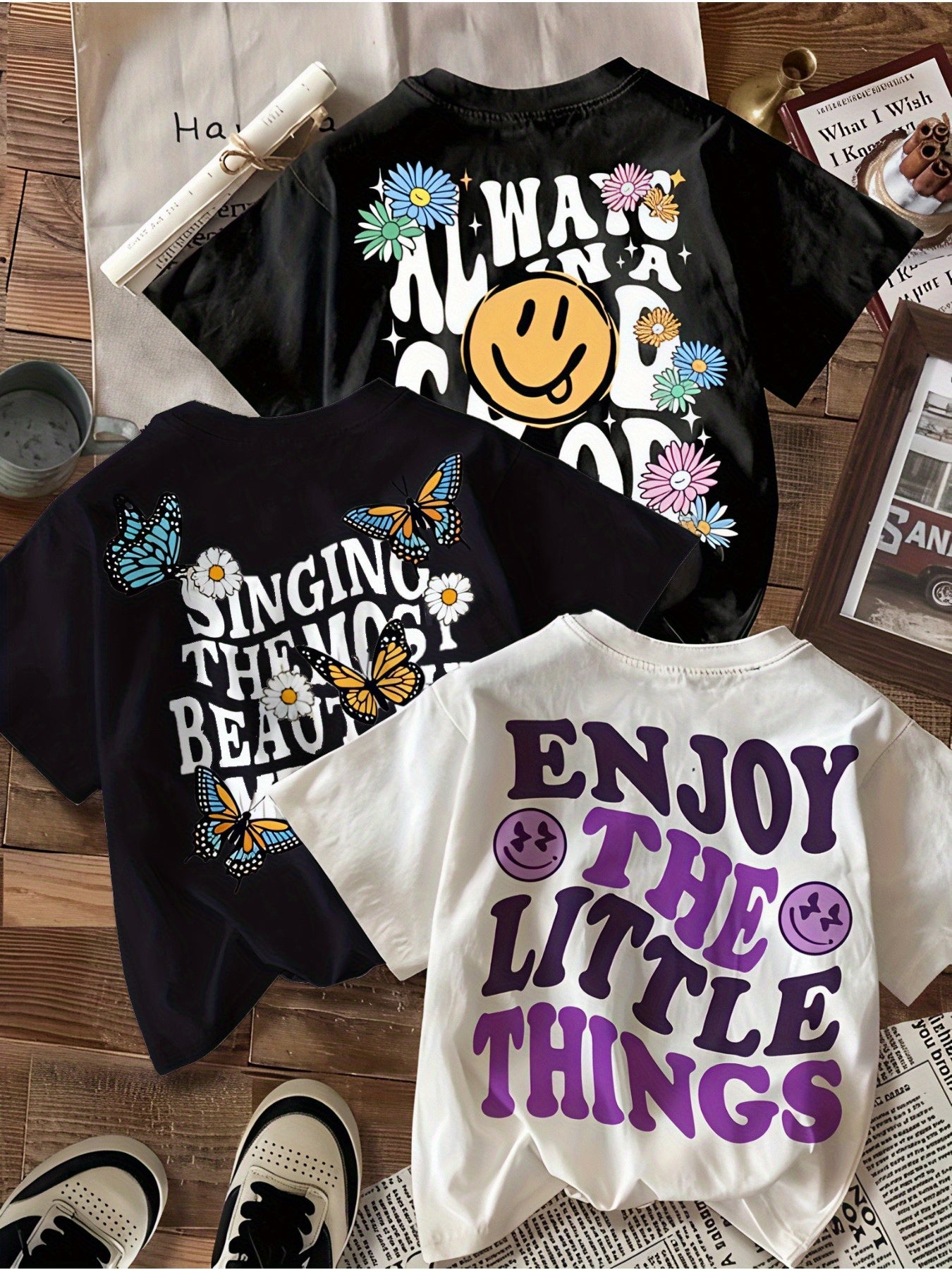 Cotton Crew Neck T Shirt Set Three Piece For Women