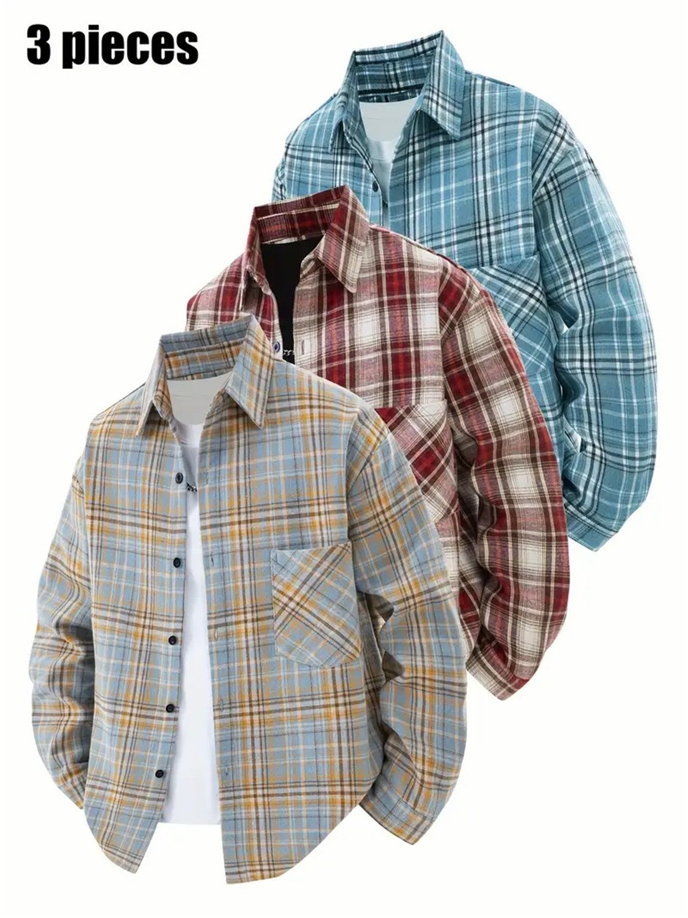 Men's Plaid Collar Shirt for Outdoor Activities and Running