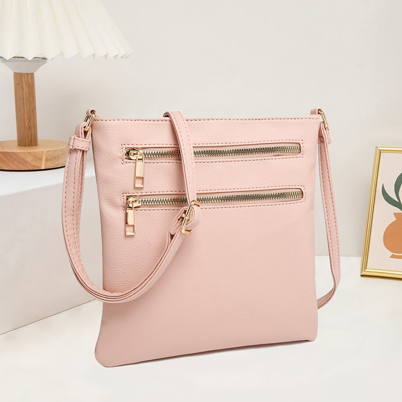 TEPILTE Retro Casual Geometric Print Women'S Crossbody Bag, Stylish And Versatile Medium Shoulder Bag/Wallet, Lightweight Handbag/Messenger Bag, Three-Layer Zippered Pockets, Suitable For Work, Travel And Outdoor Activities.