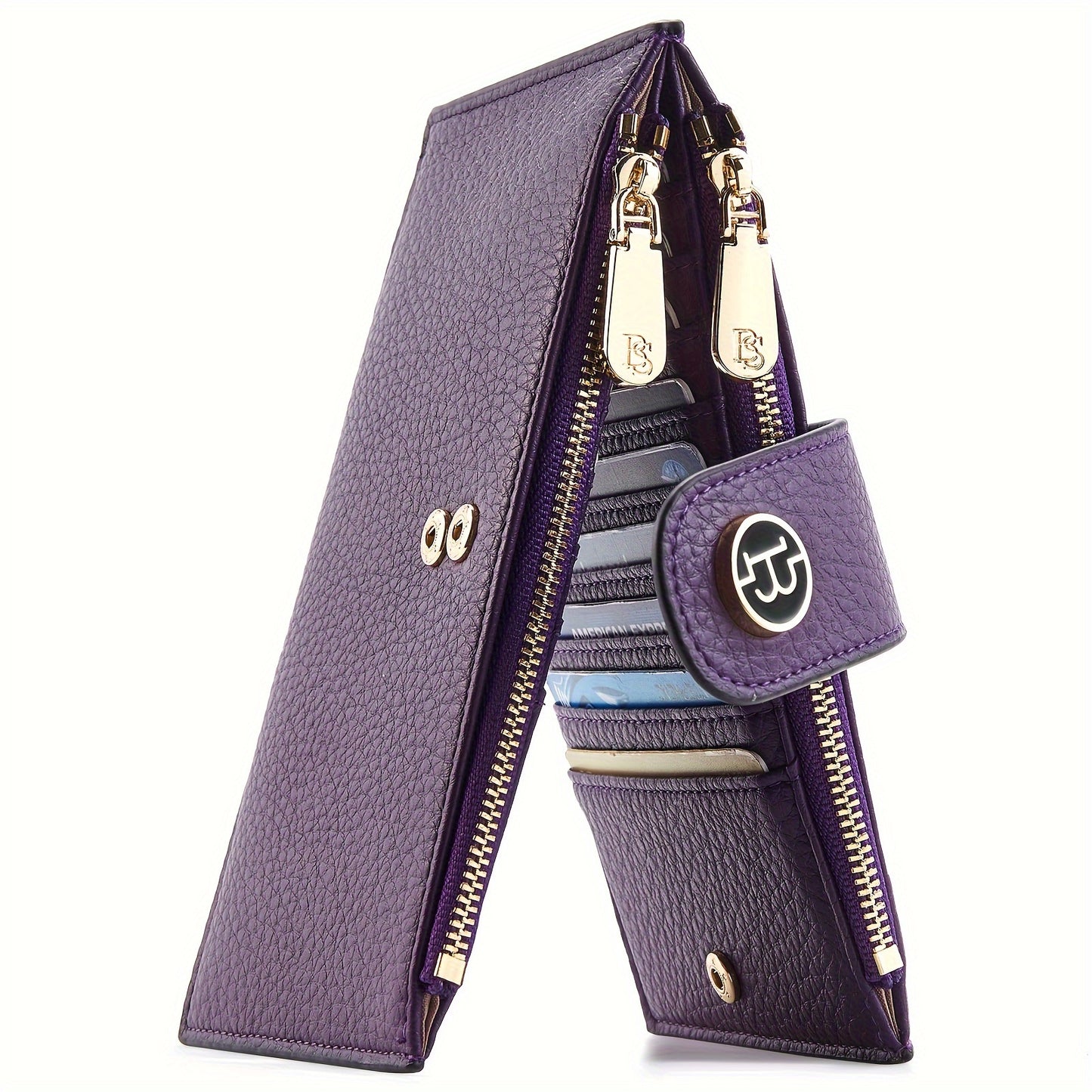 Wallets for Women RFID Blocking Slim Bofild Purse Card Holder with Zipper Pocket