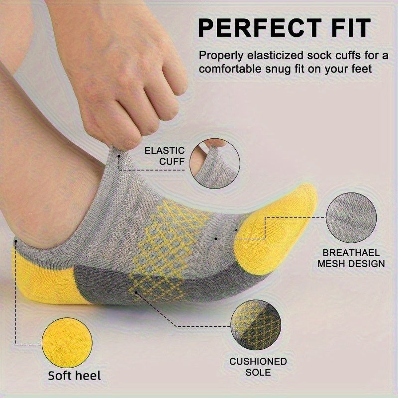 12/ 24/ 36 Pairs Summer Casual Sweat-absorbing, Breathable, Shock-absorbing and Cushioning Outdoor Shallow-cut Invisible Sports Boat Socks Suitable for Both Men and Women, Ideal for Daily Wear