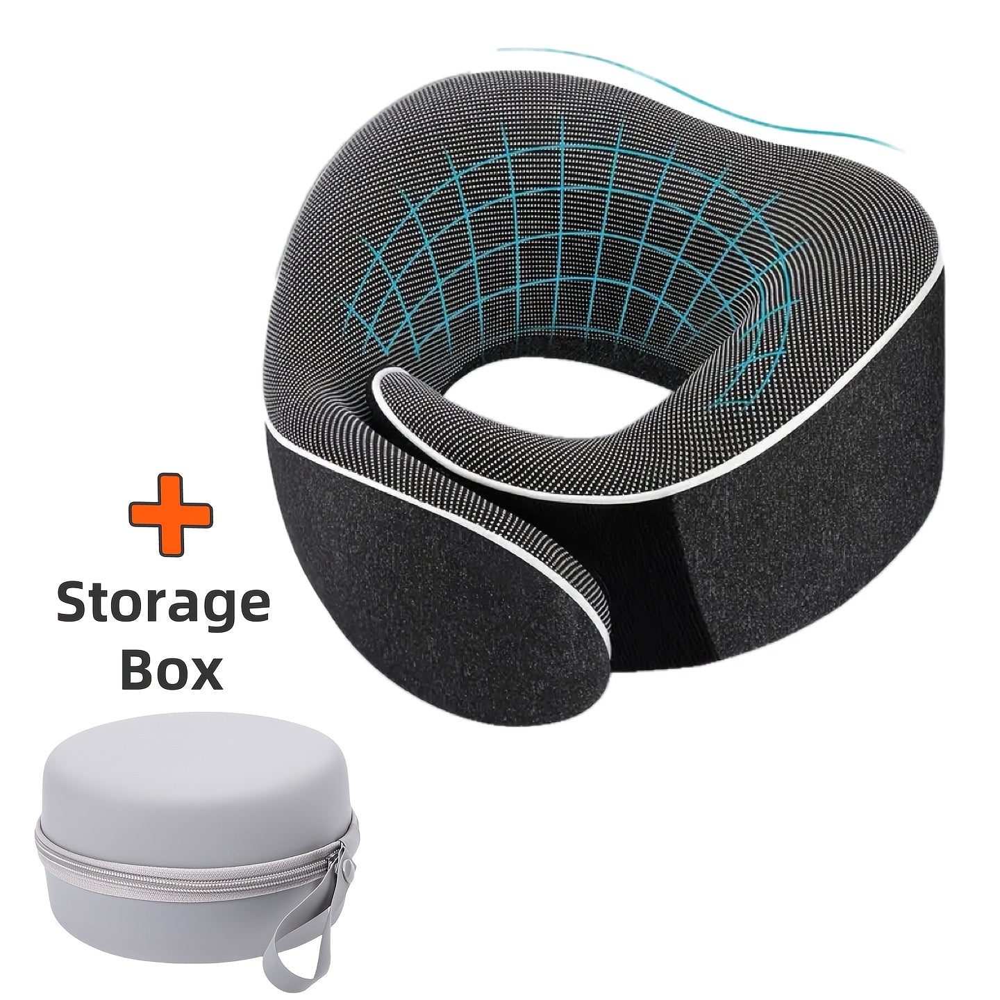 Ergonomic U Shaped Travel Pillow Polyurethane Foam With Storage Box