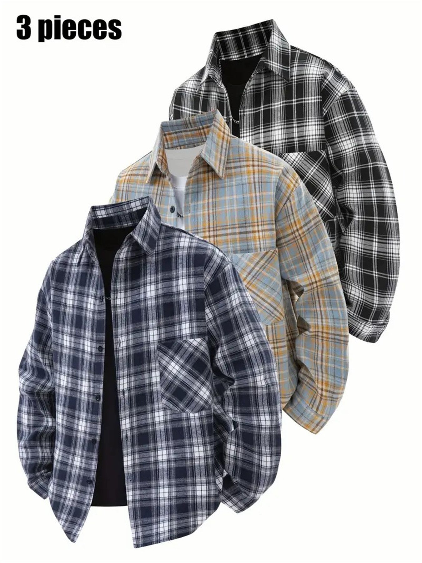 Men's Plaid Collar Shirt for Outdoor Activities and Running