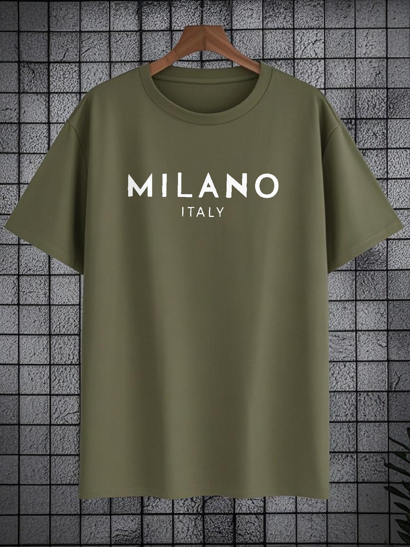 Men's 180g Pure Cotton Short Sleeve T-Shirt - Milano Italy Classic Design, Multi-Color Sporty Casual Round Neck Tee for Spring/Fall, Machine Washable, Ideal Gift for Friends & Family, Leisure Clothing, Comfortable Fit, Fall O