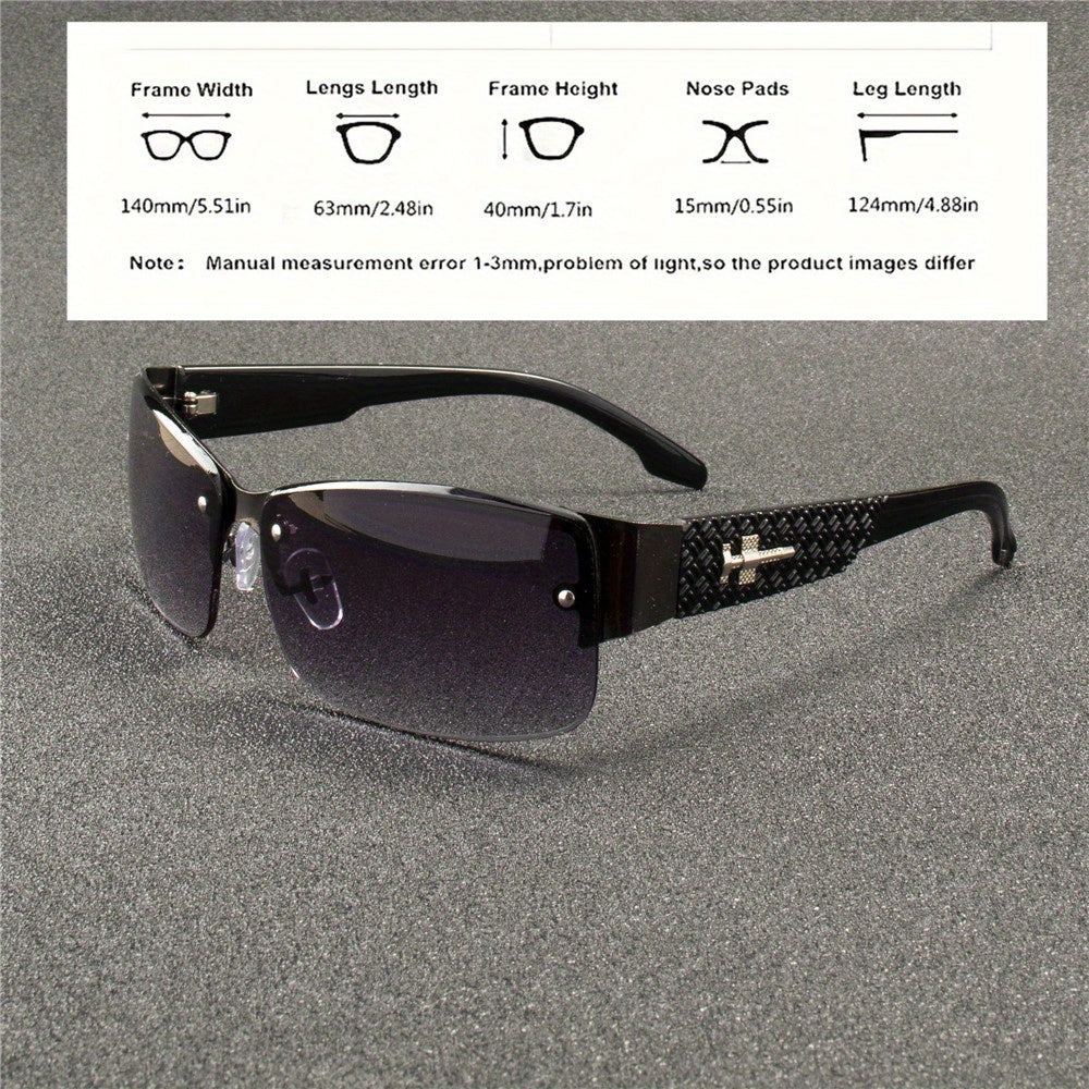 3pcs Set of Unisex Retro Fashion Glasses with Metal Decoration, Square Frameless Glasses, Suitable for Men And Women As a Casual Accessory, Durable Glasses