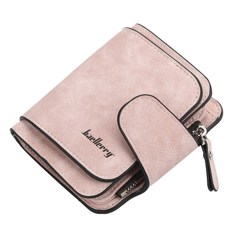 Baellerry Women's Korean Style Short Wallet - Compact Tri-Fold Zipper Coin Purse & Card Holder with Multi-Slot, Nylon Wallet Suitable for Cash, Credit Cards,, for Everyday Use,, Travel, Wholesale Orders