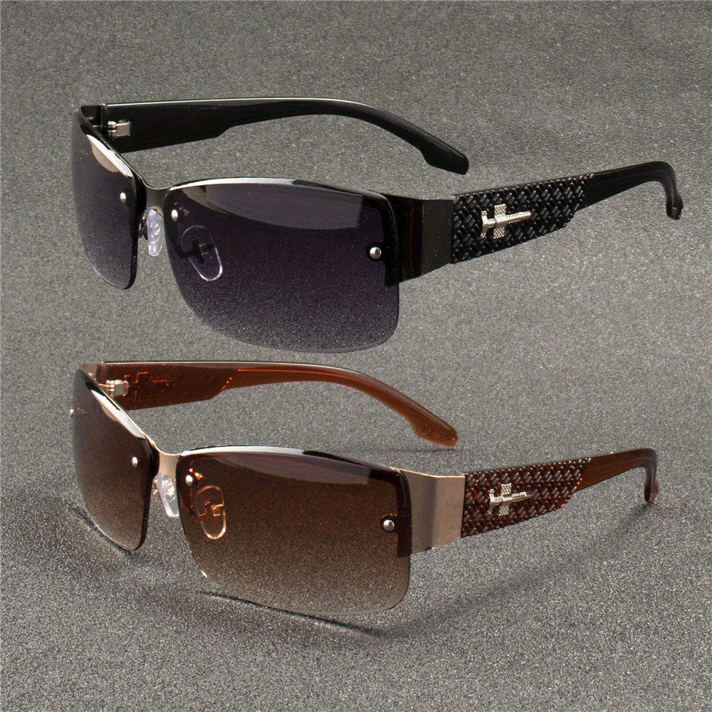 3pcs Set of Unisex Retro Fashion Glasses with Metal Decoration, Square Frameless Glasses, Suitable for Men And Women As a Casual Accessory, Durable Glasses