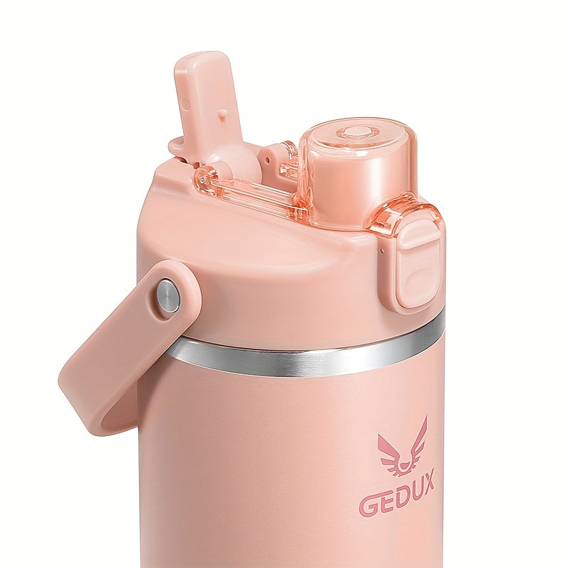40oz (nearly 1L) Ultra Large Capacity, 304 Food Grade Stainless Steel, Leak Proof And Anti Drop Silicone Boots, Bucket Lid Suitable for Office Desk Placement, Essential for Fitness Enthusiasts, Office Workers, And Travelers!