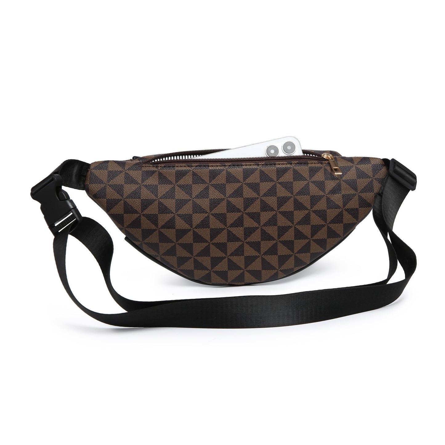 RAGSTO Waist Belt Bag With Adjustable Strap And Golden Hardware