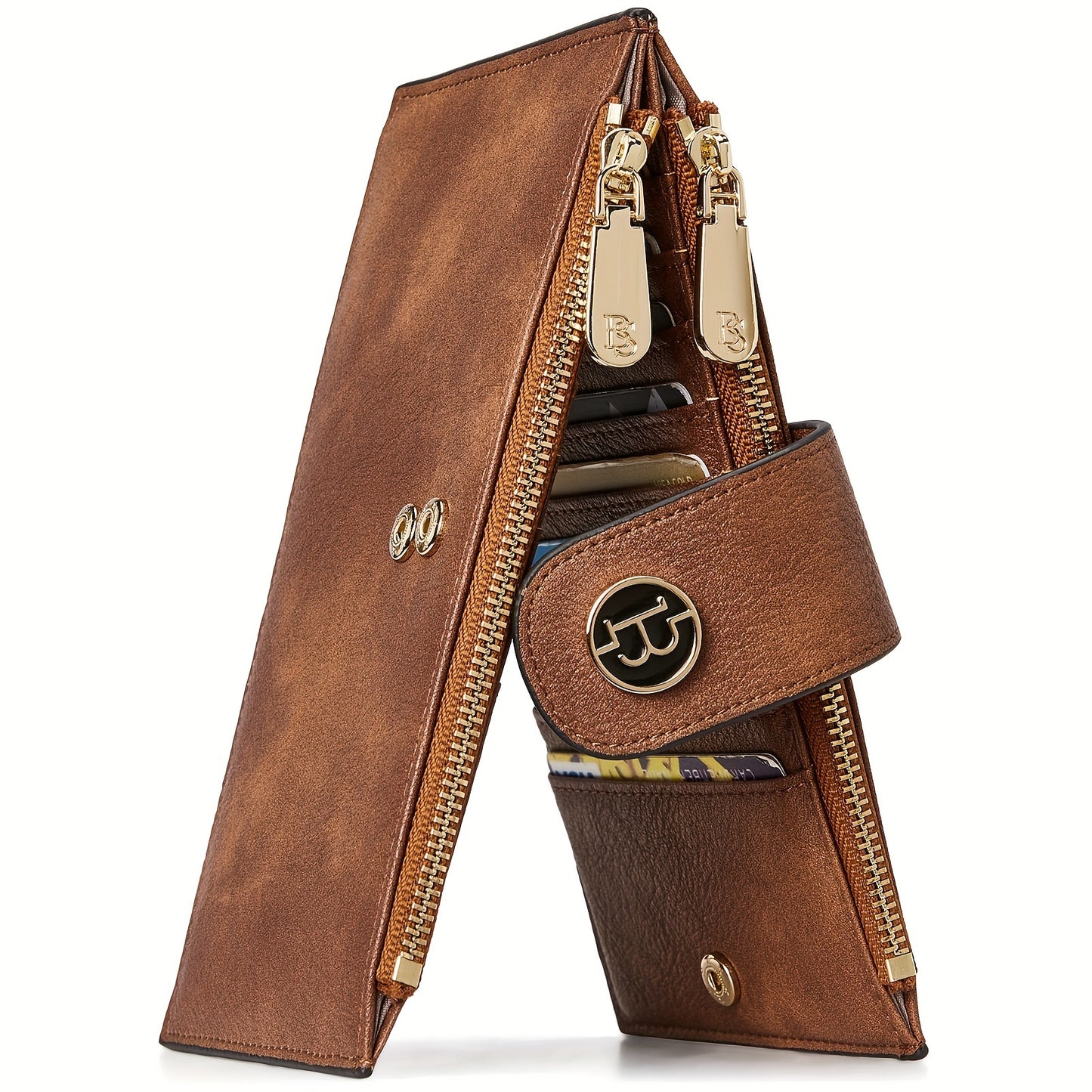 Wallets for Women RFID Blocking Slim Bofild Purse Card Holder with Zipper Pocket