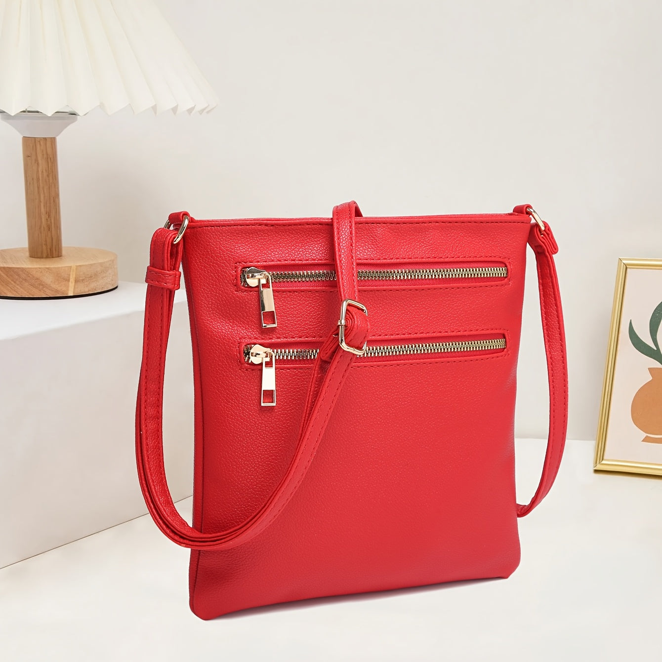 TEPILTE Retro Casual Geometric Print Women'S Crossbody Bag, Stylish And Versatile Medium Shoulder Bag/Wallet, Lightweight Handbag/Messenger Bag, Three-Layer Zippered Pockets, Suitable For Work, Travel And Outdoor Activities.