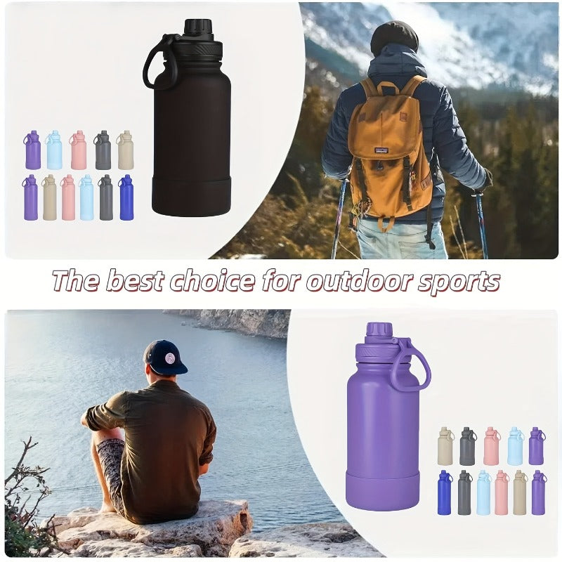 1pc Outdoor Stainless Steel Insulated Space Pot, Large Capacity Dual-purpose Anti Slip Cup Cover for Both Cooling and Heating, Leak Proof and Easy to Carry, Suitable for Gym, Outdoor, Office, and Travel. Stainless Steel Vacuu